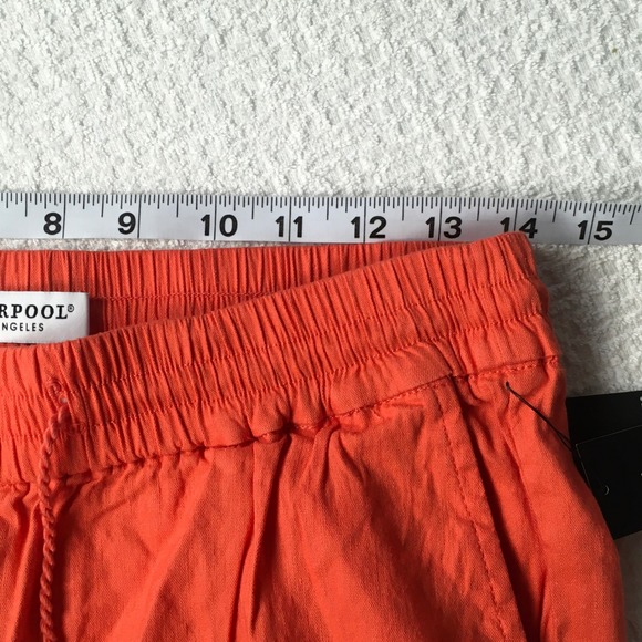 Liverpool Los Angeles Clementine Orange Linen Blend Wide Leg Pull On Pants Boho - Picture 4 of 9